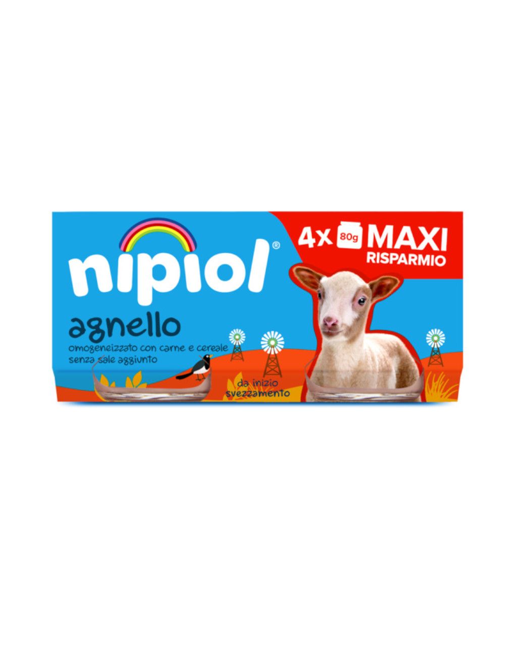 Nipiol - omogeneizzato agnello 4x80 gr
