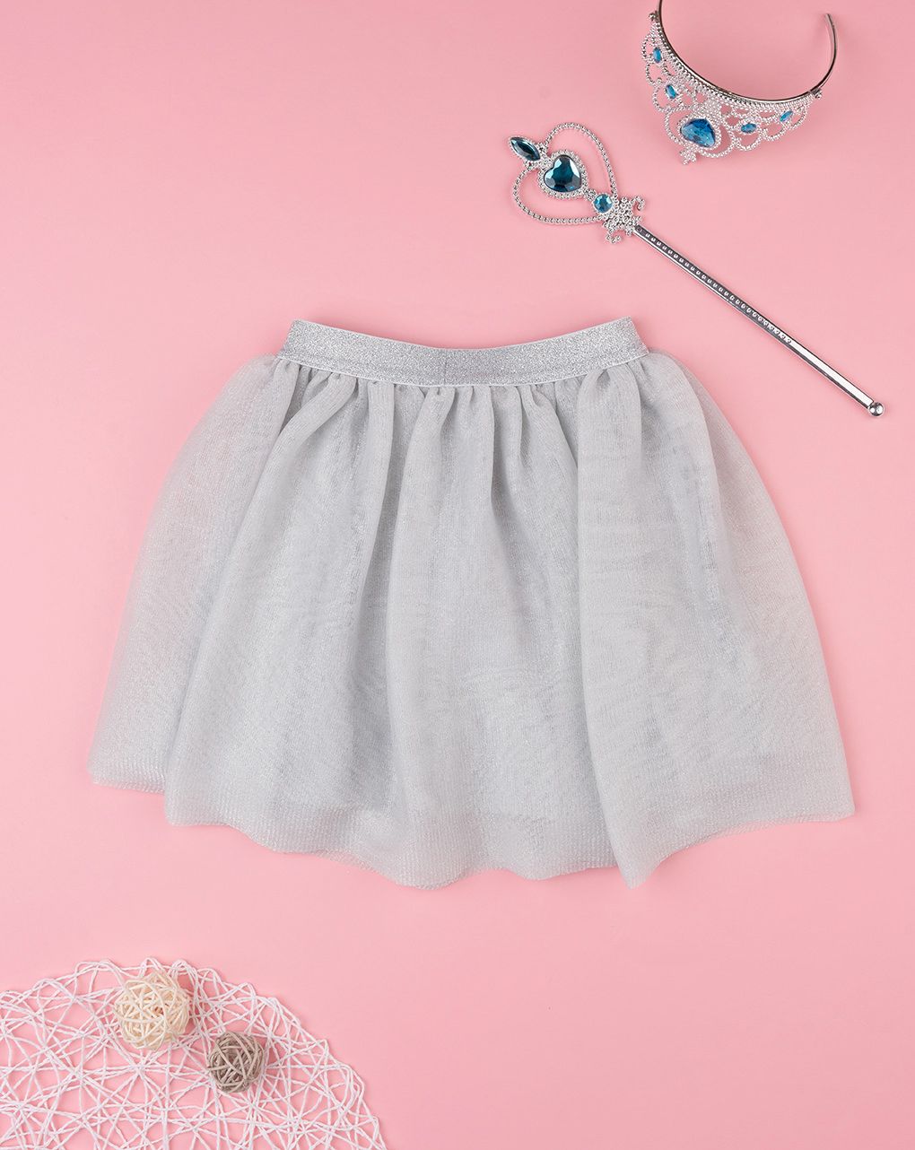 Gonna tulle bimba grigia