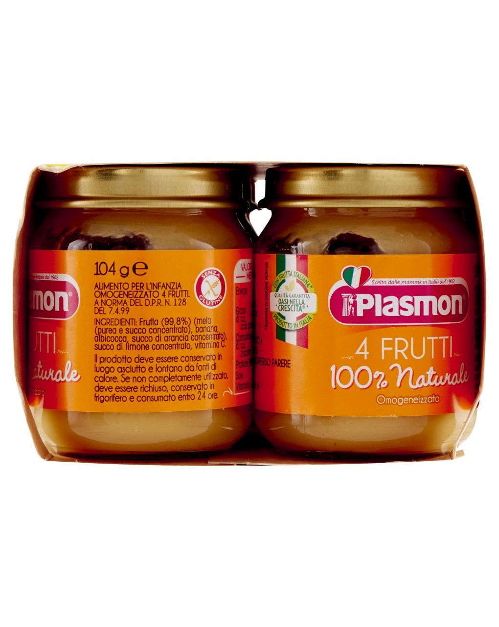 Plasmon - omogeneizzato 4 frutti 6x104g
