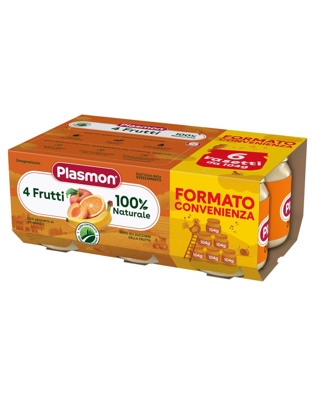 Plasmon - omogeneizzato 4 frutti 6x104g