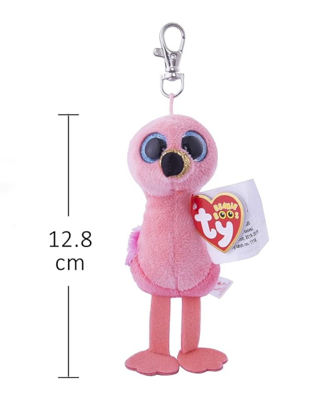 Anello porta chiavi di peluche - beanie boos clips - fenicottero gilda - ty