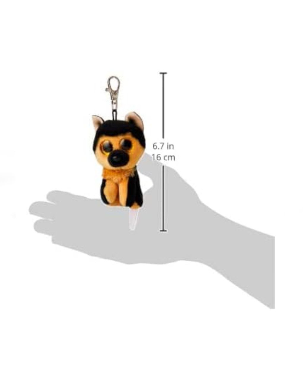 Anello porta chiavi di peluche - beanie boos clips - cane pastore tedesco spirit - ty