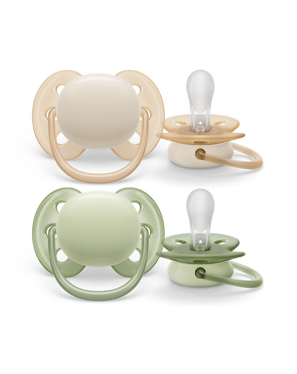 2 ciucci ultra soft 0-6 mesi colore arancione/verde - philips avent