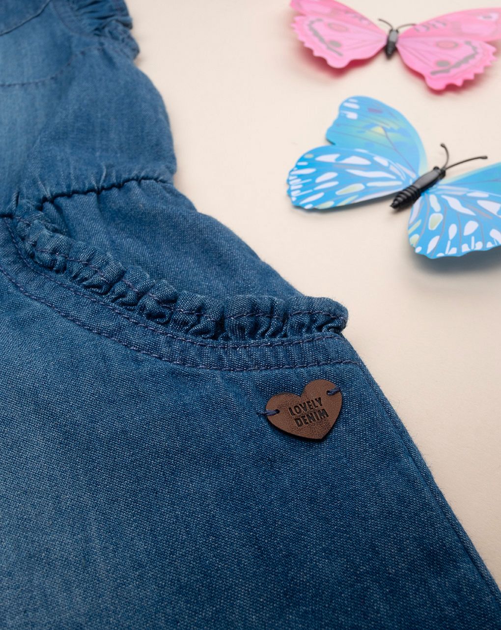 Tuta corta denim bimba