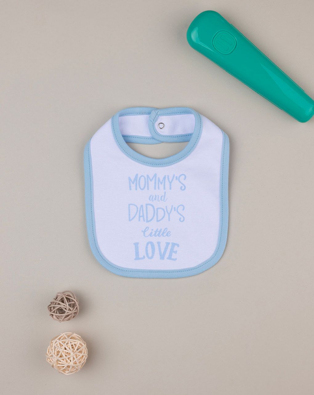 Bavaglino azzurro con stampa