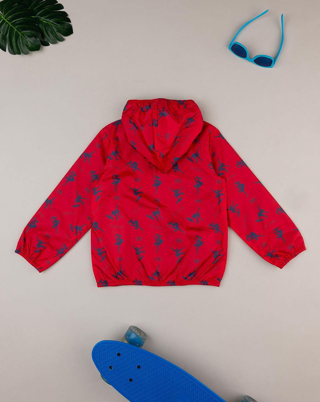 Kway bambino rosso con cappuccio