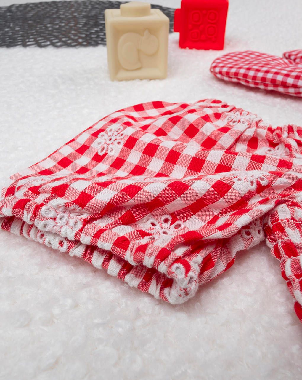 Camicia vichy con punto smock