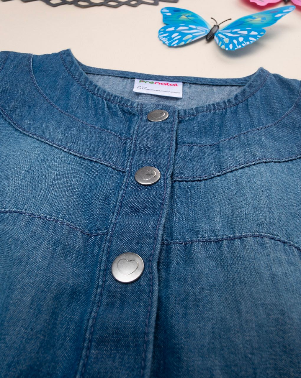 Tuta corta denim bimba