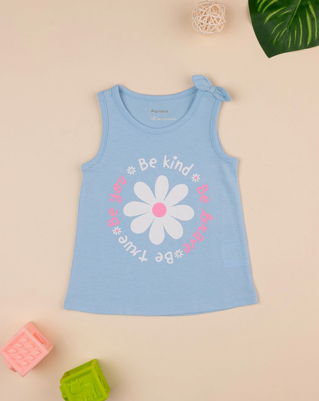 Canotta azzurra bimba "margherita"