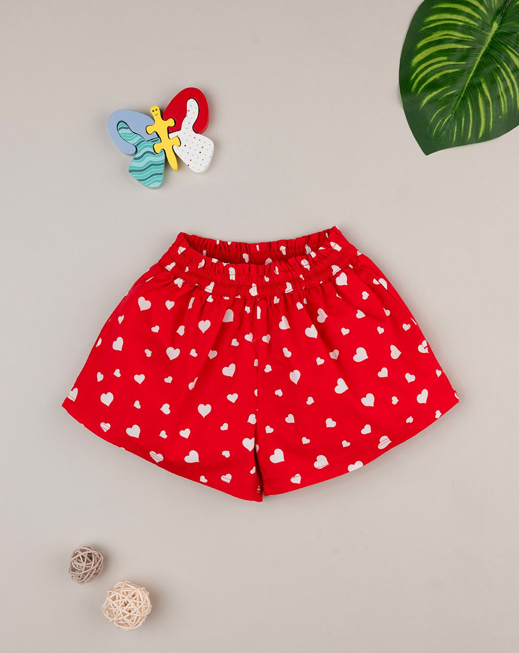 Shorts rossi bimba con allover