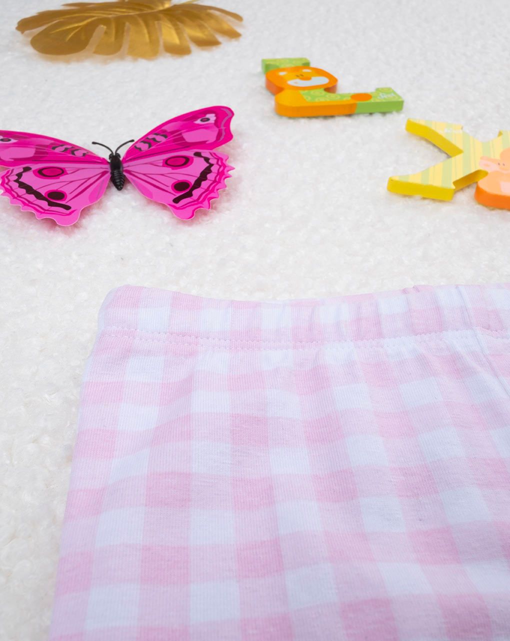 Legging bimba riquadri rosa