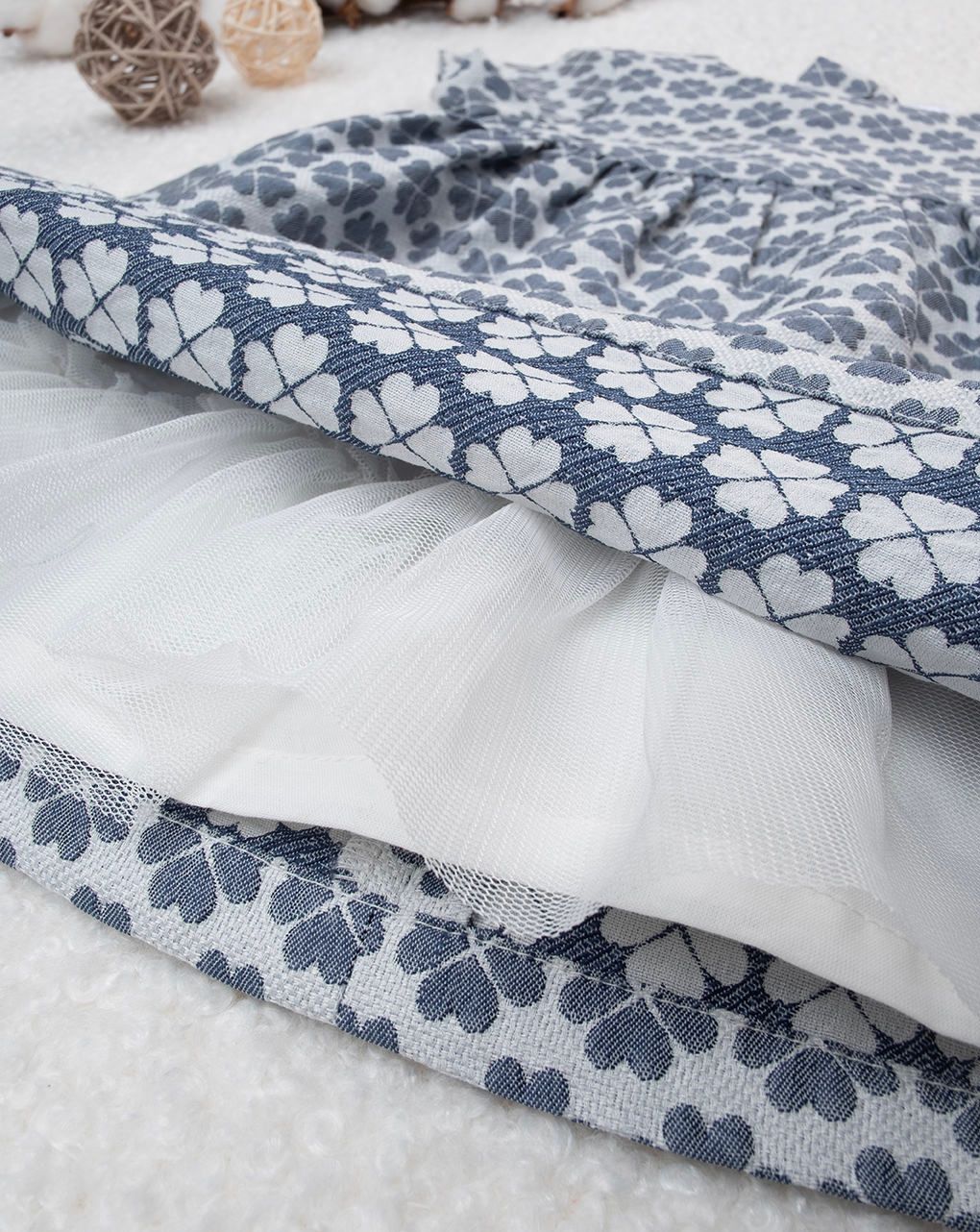 Abito elegante bimba bianco - blu