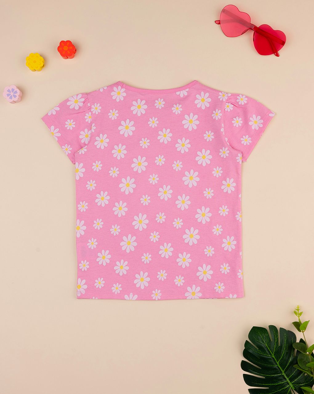 T-shirt bambina rosa stampata