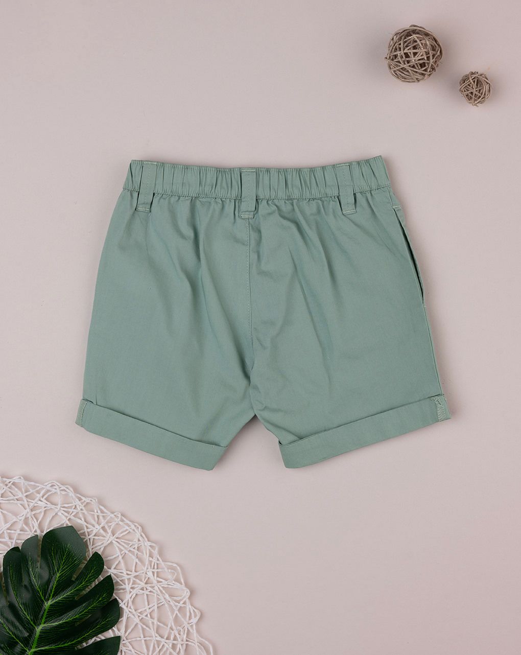Shorts popeline bimbo verde