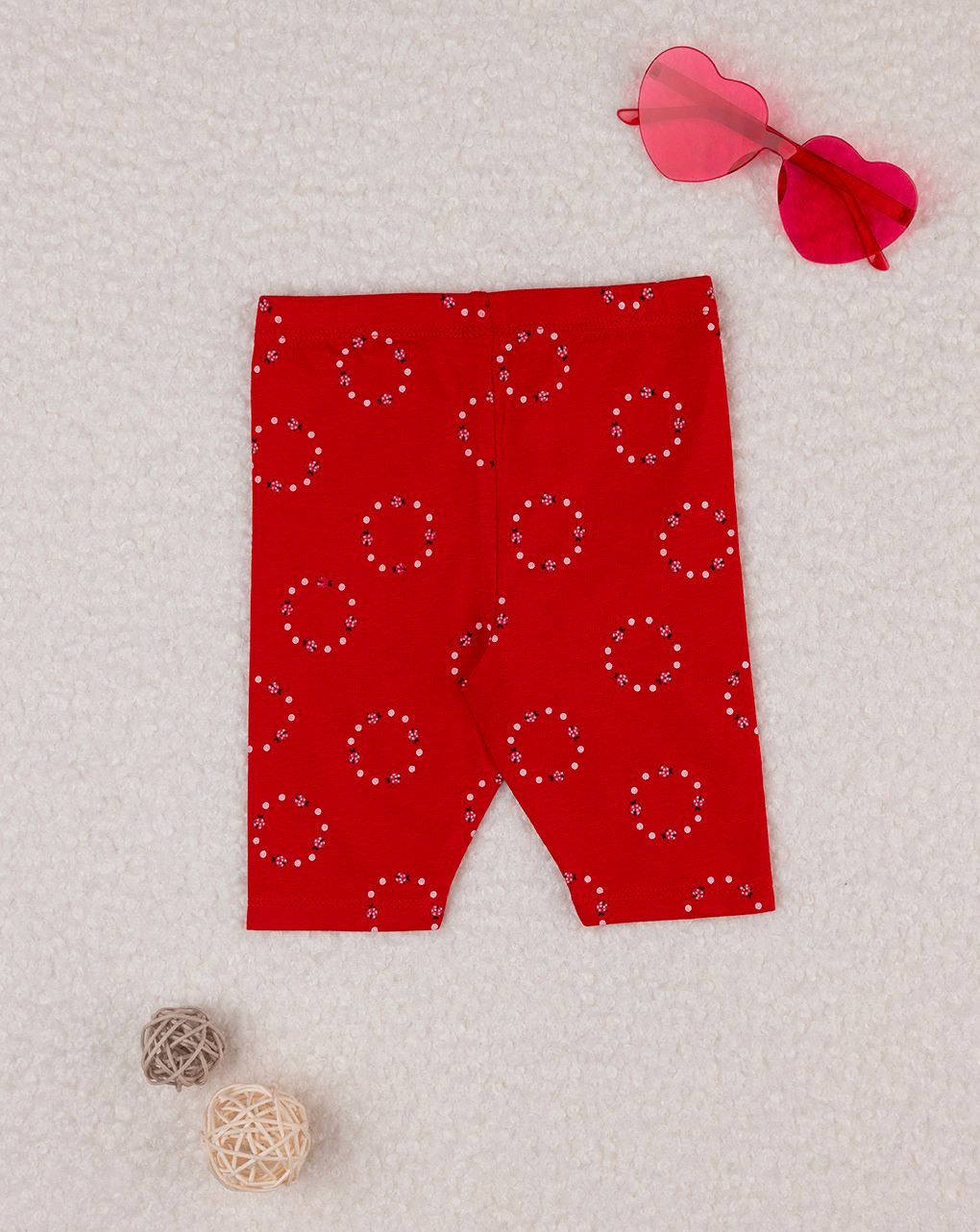 Leggings 3/4 rossi bimba