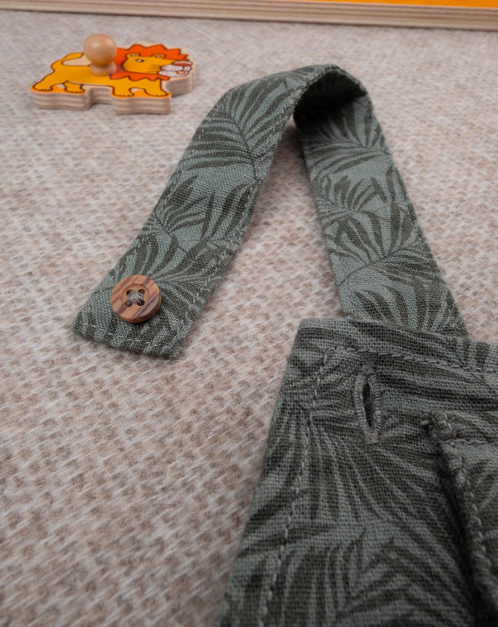 Salopette lino bimbo verde