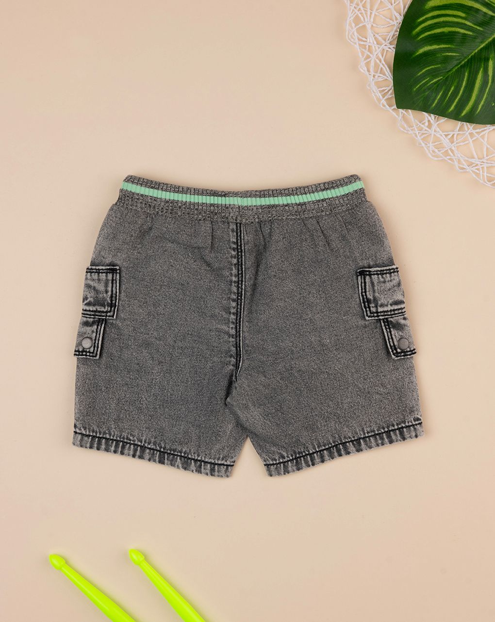 Bermuda bimbo denim grigio