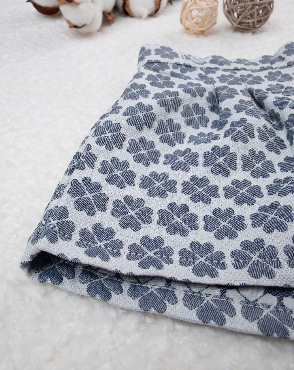 Shorts bambina elegant bianco e blu