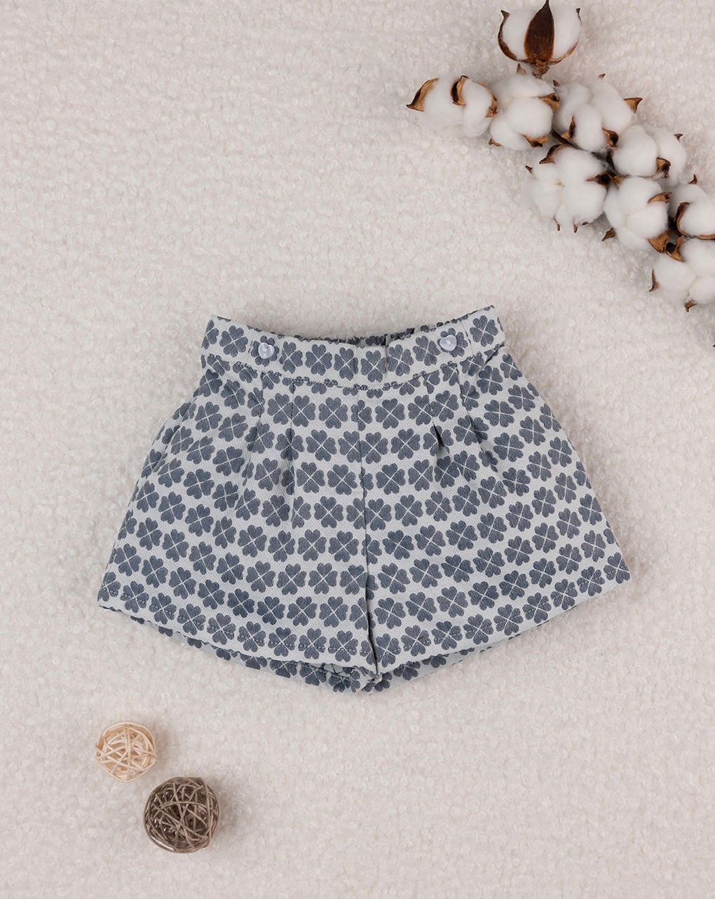 Shorts bambina elegant bianco e blu