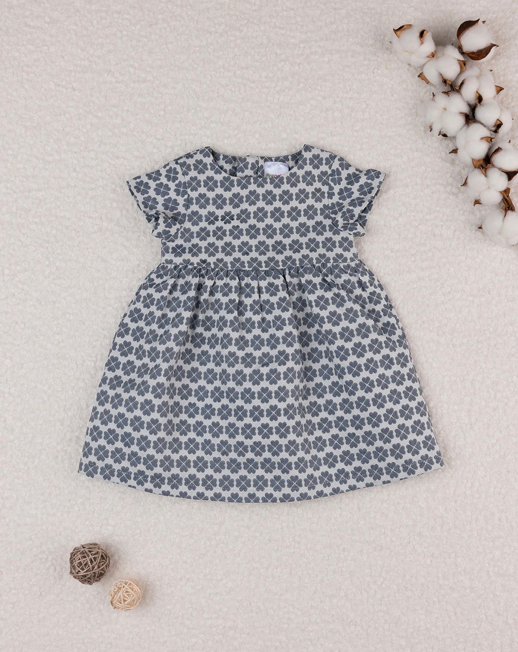 Abito elegante bimba bianco - blu