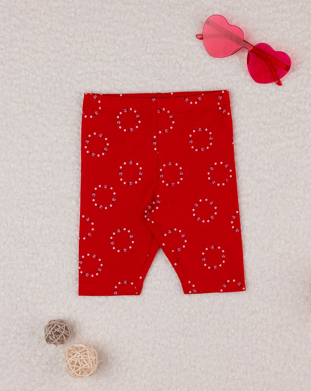 Leggings 3/4 rossi bimba