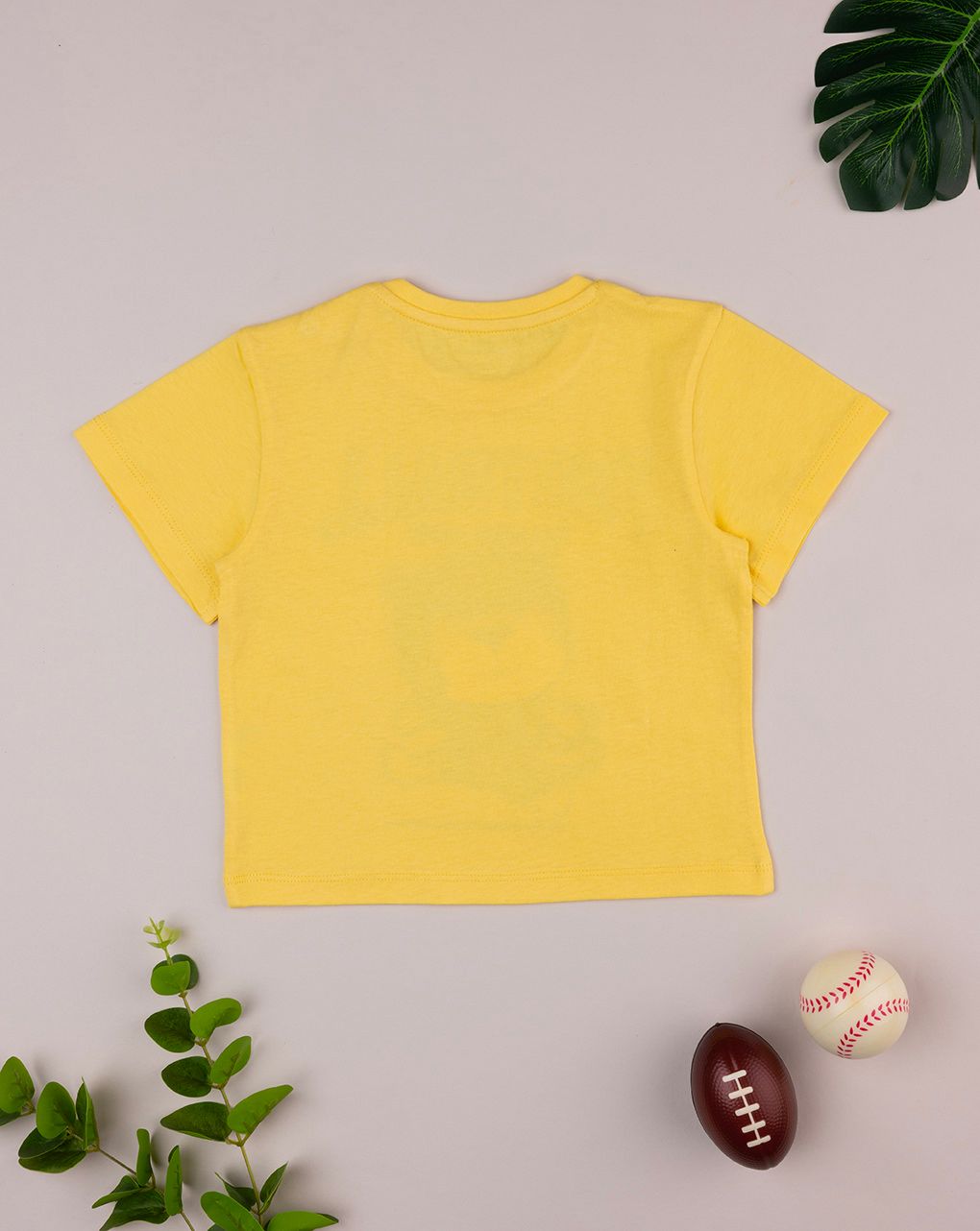 T-shirt bimbo gialla stampata