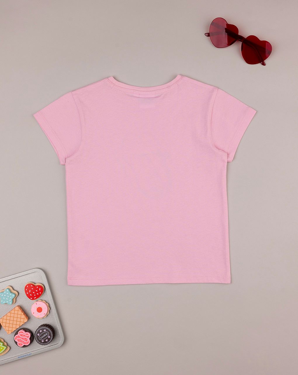 T-shirt bimba rosa stampata