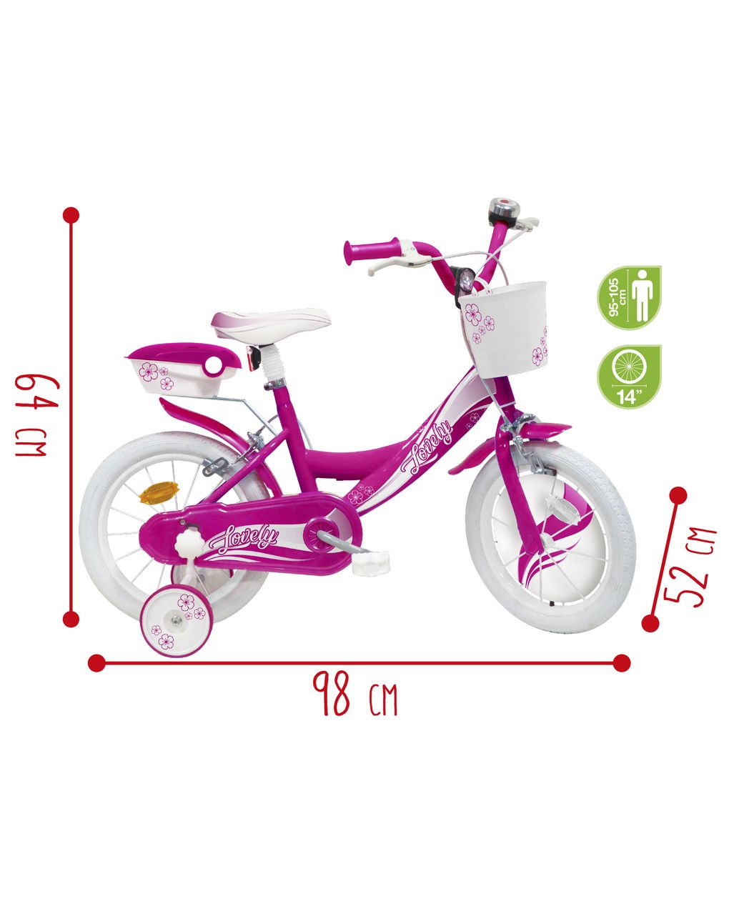 Bicicletta 14'' - fucsia - sun&sport