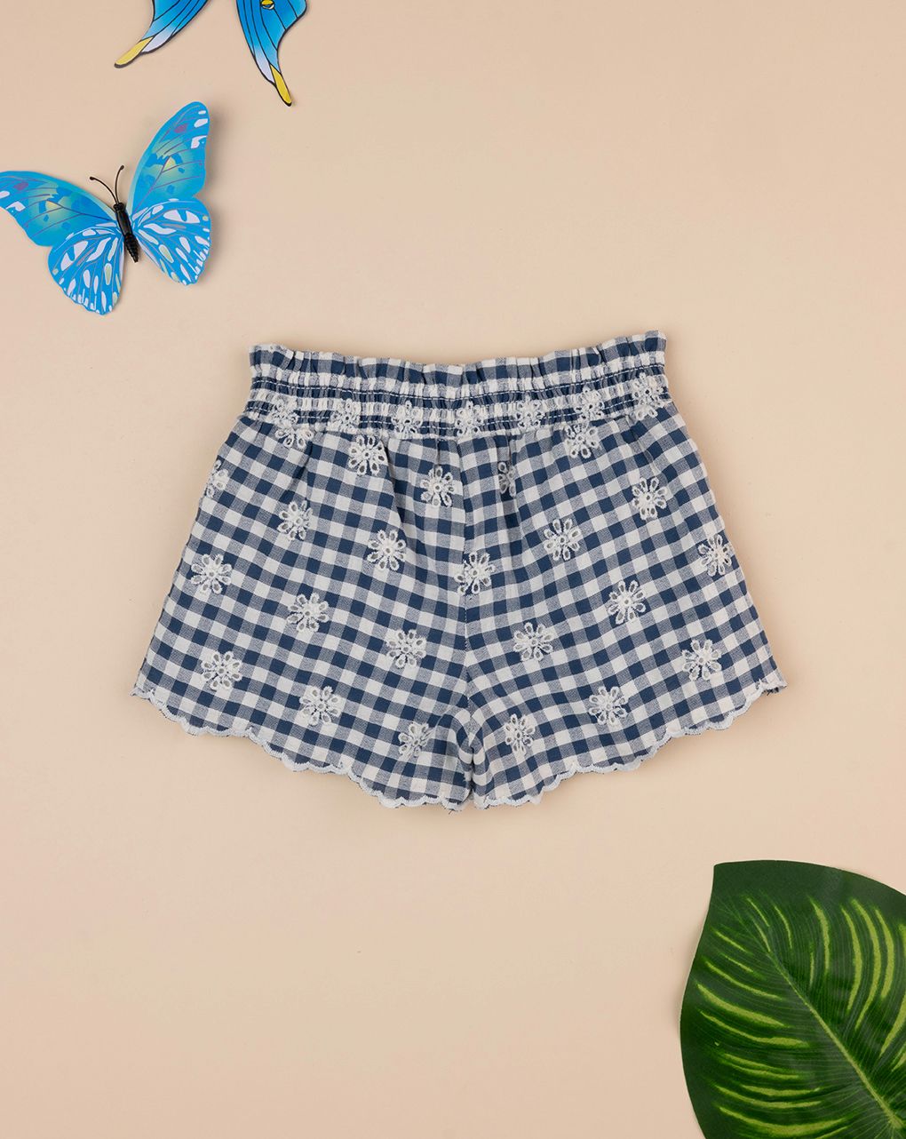 Shorts vichy bimba blu
