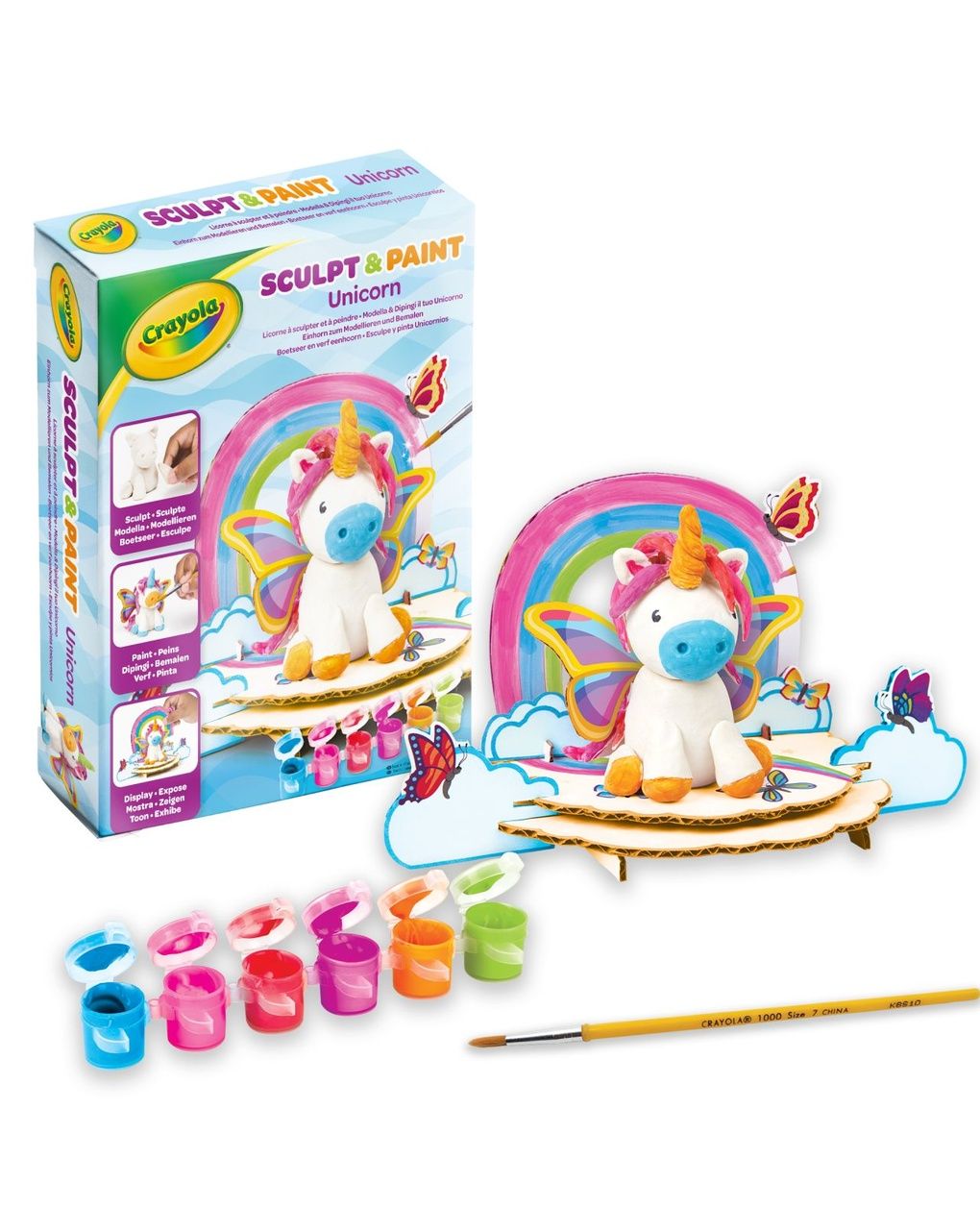 Set modella & dipingi il tuo unicorno, argilla modellabile - crayola
