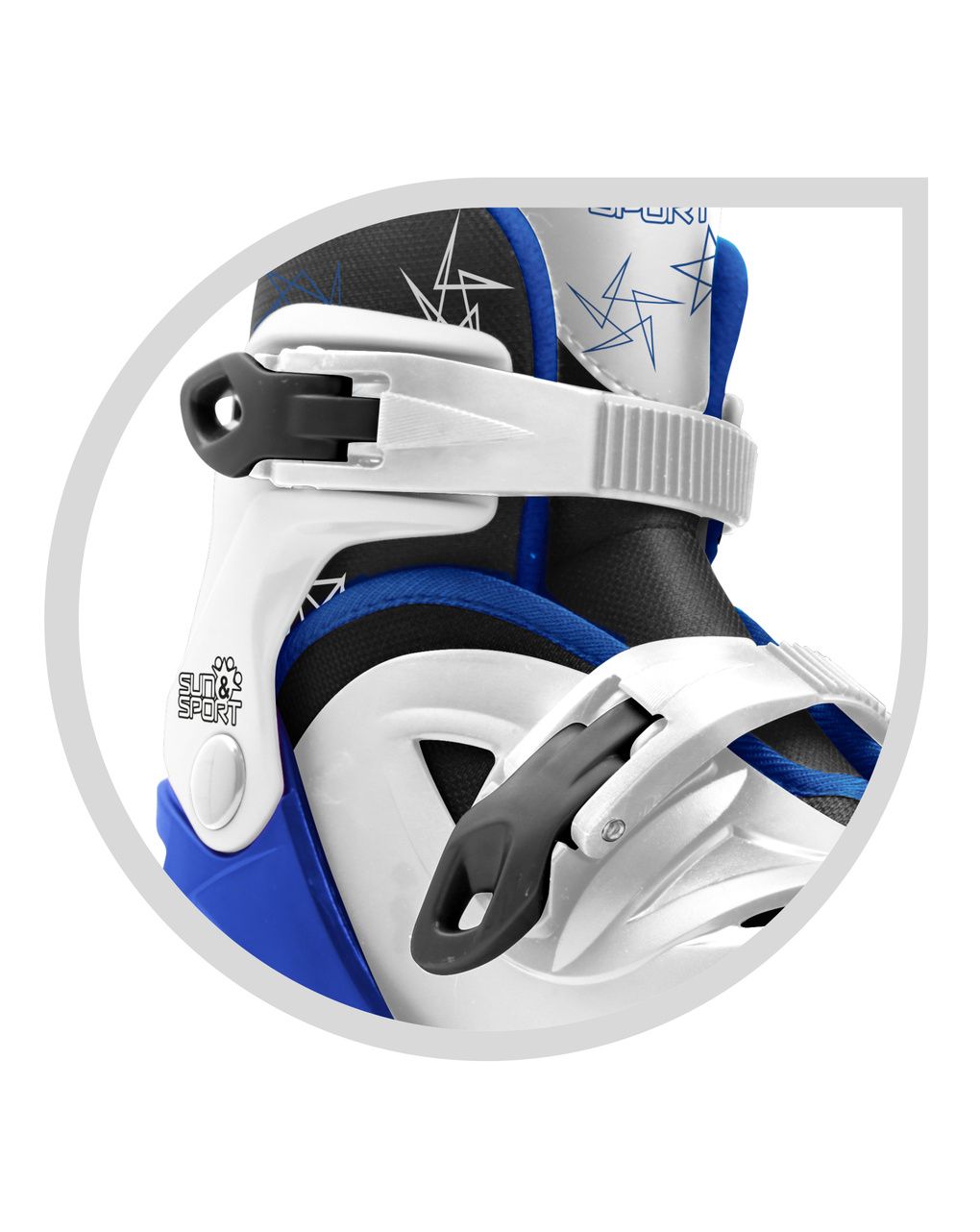 Pattini in linea 4 ruote blu- taglia 31-35 - sun&sport