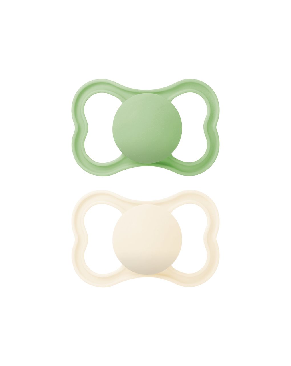 Succhietti air 6+ caucciù bio-circolare conf. doppia verde/panna - mam