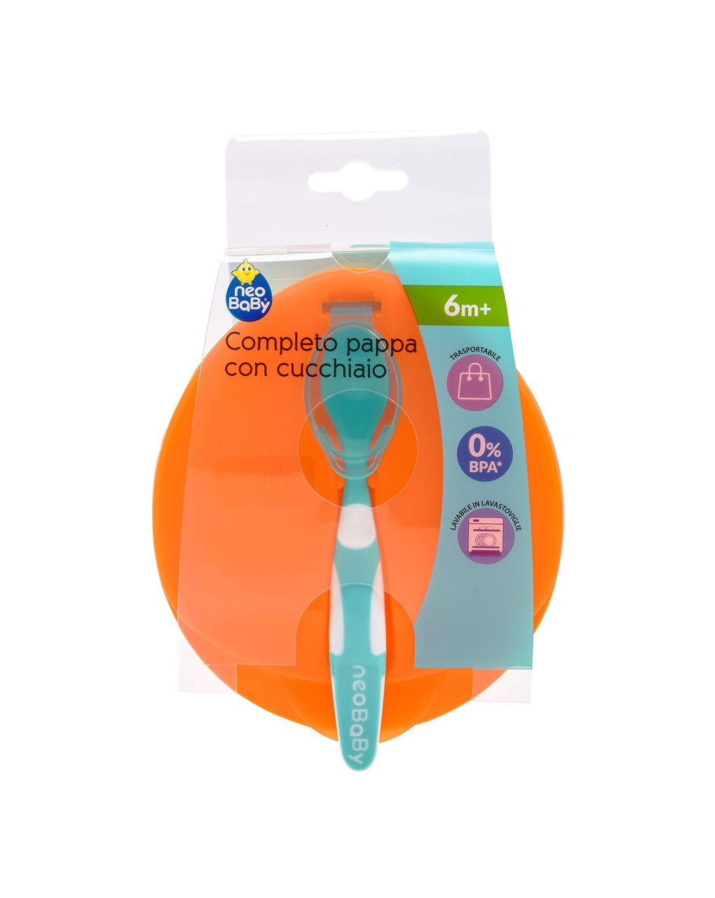 Set pappa con cucchiaio 6m+ - colori assortiti - neobaby