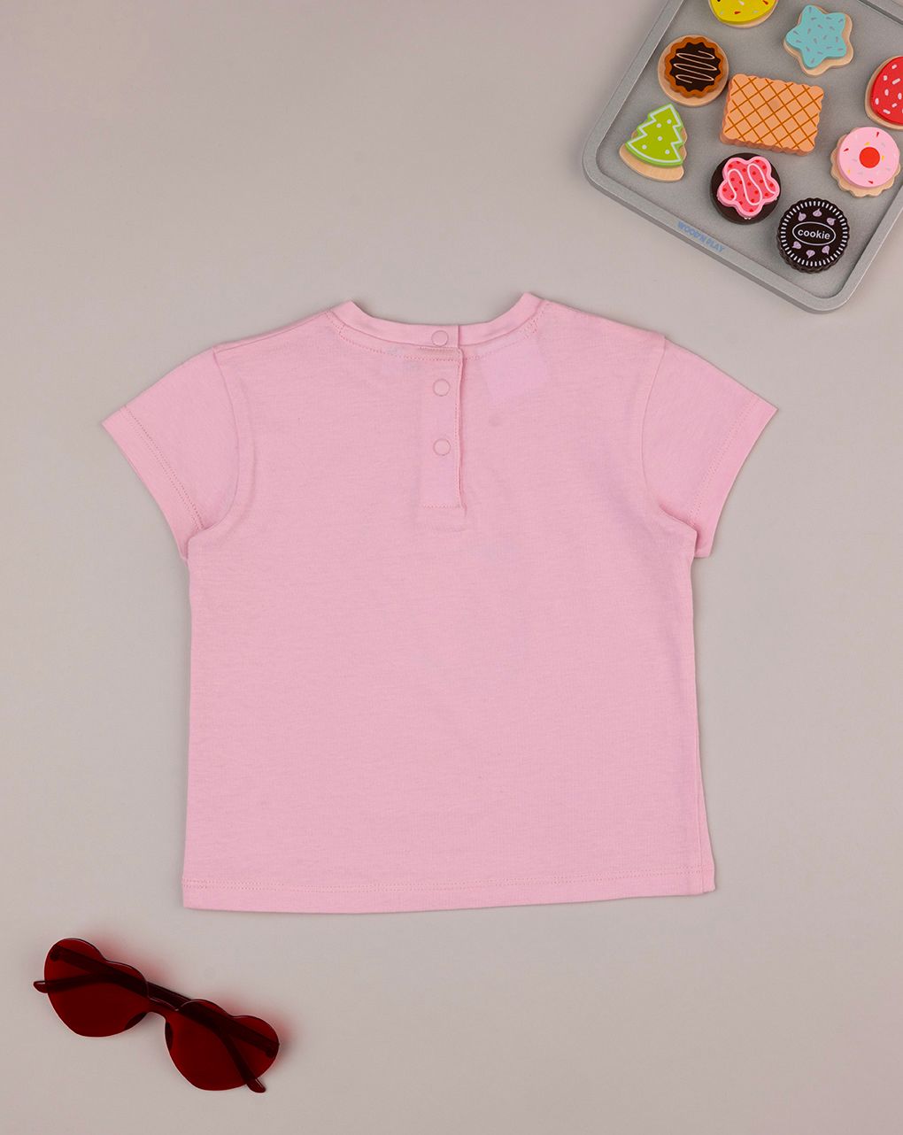 T-shirt bimba rosa stampata