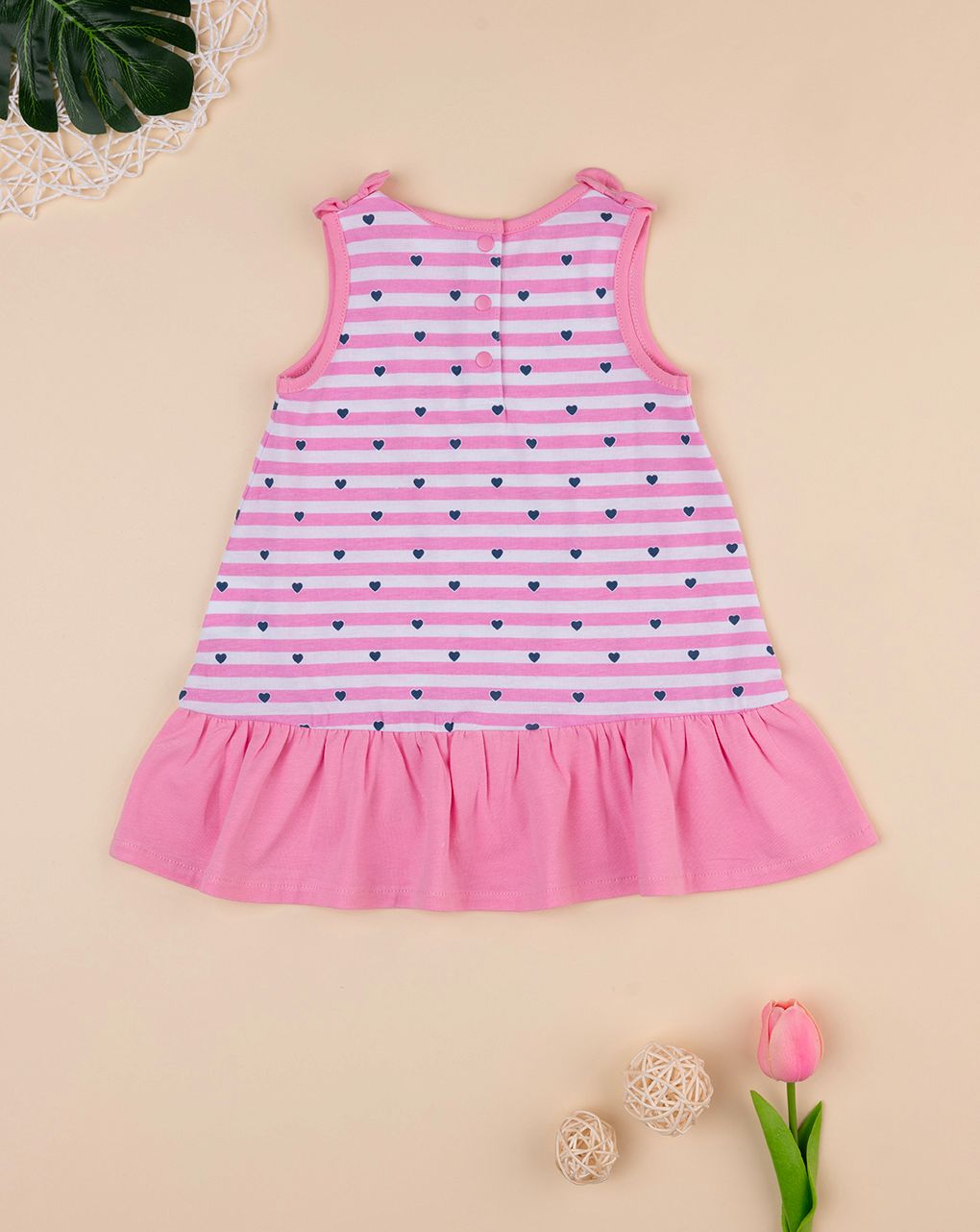 Abito jersey bimba rosa