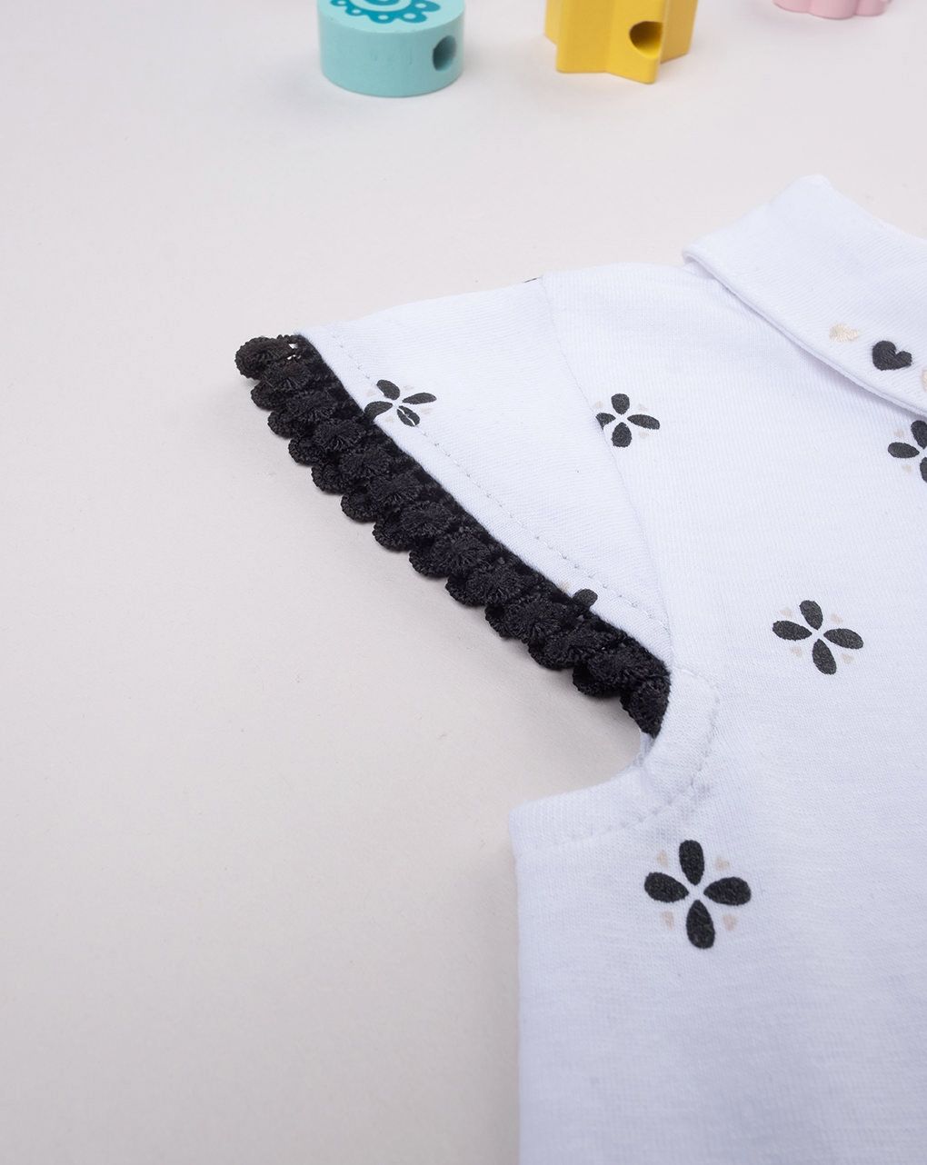 Body bimba maniche corte allover etnic blu