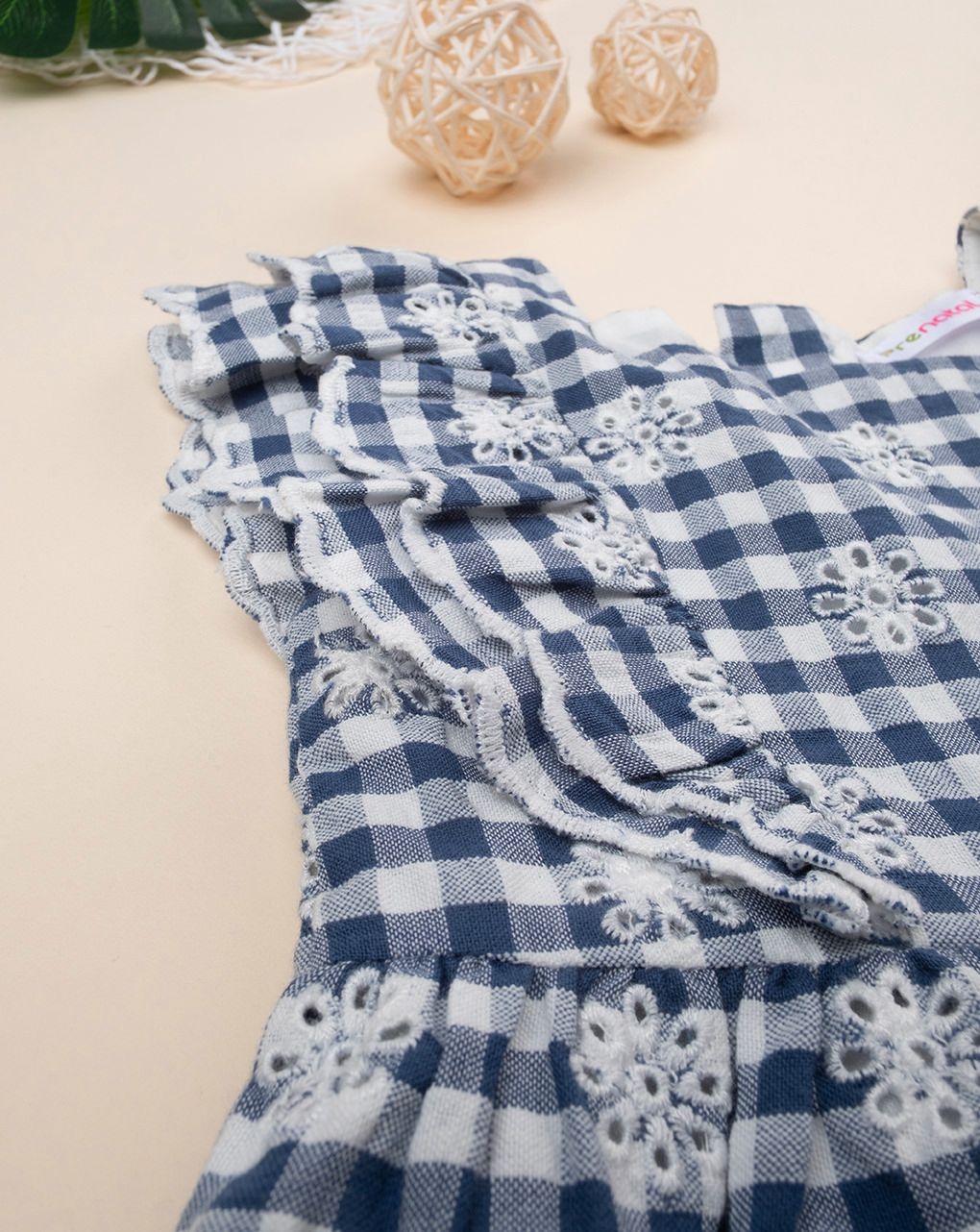 Abito vichy bimba blu