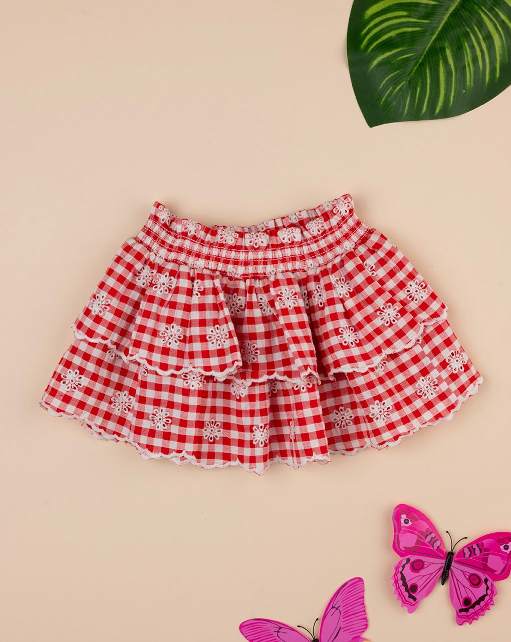 Gonna vichy bimba rossa