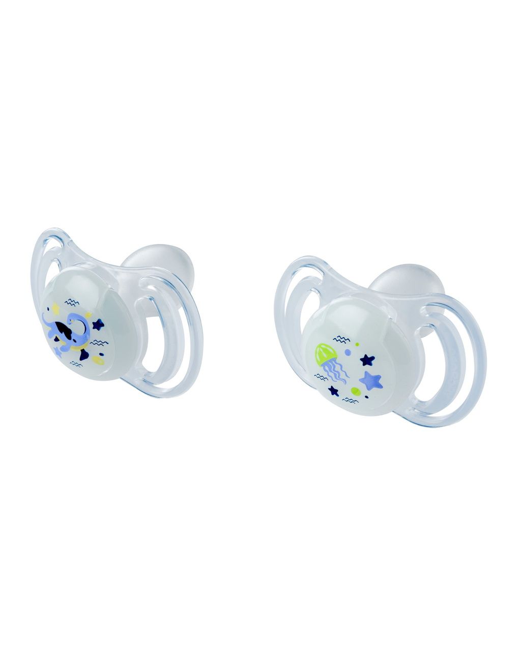 Succhietto anatomico silicone maxi 12m+ glow 2pezzi - neobaby
