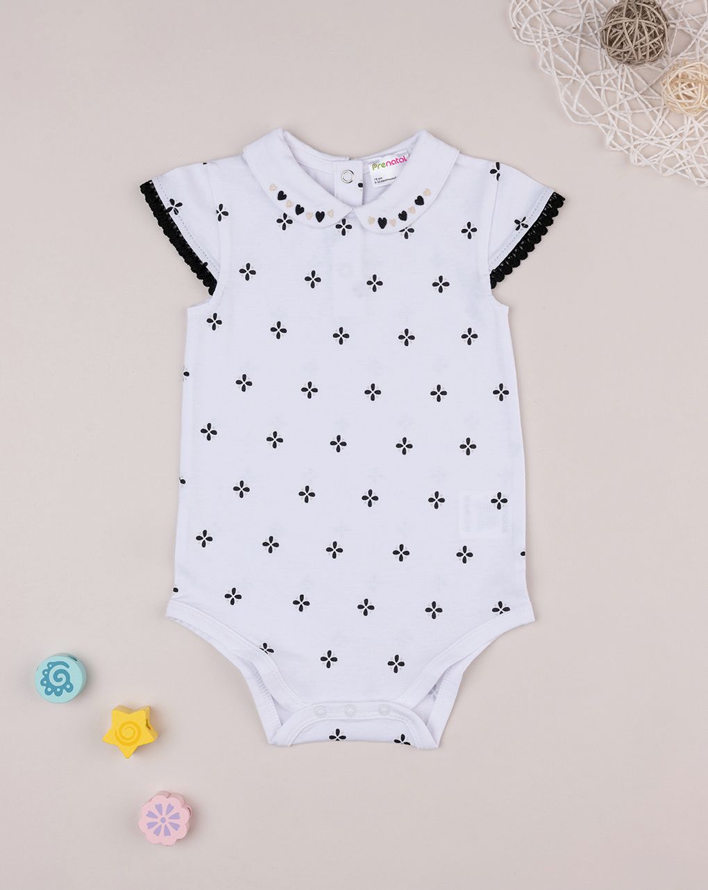 Body bimba maniche corte allover etnic blu