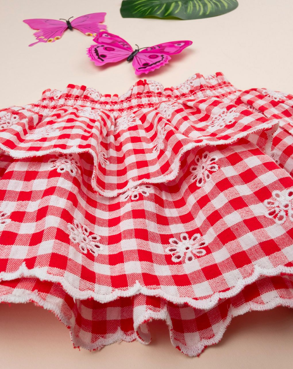 Gonna vichy bimba rossa