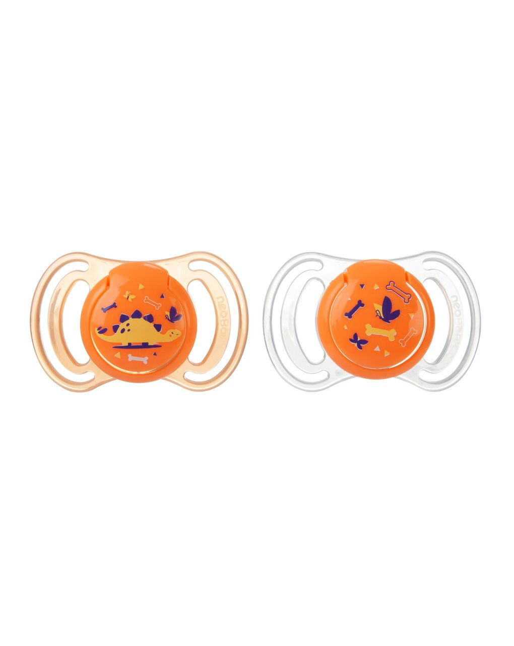 Succhietto anatomico silicone medio 6m+ arancione 2pezzi - neobaby