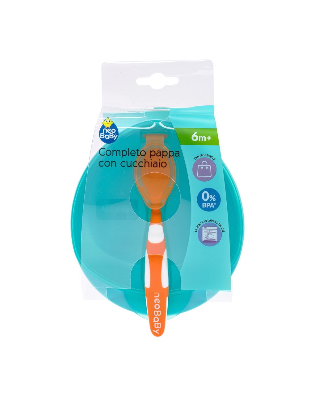Set pappa con cucchiaio 6m+ - colori assortiti - neobaby