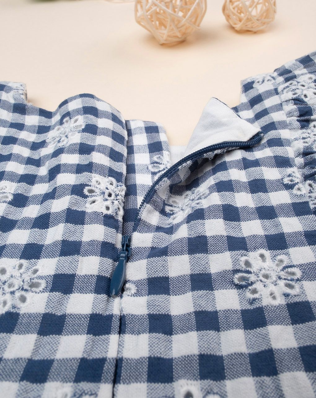 Abito vichy bimba blu