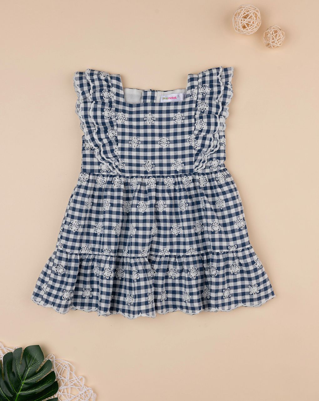 Abito vichy bimba blu
