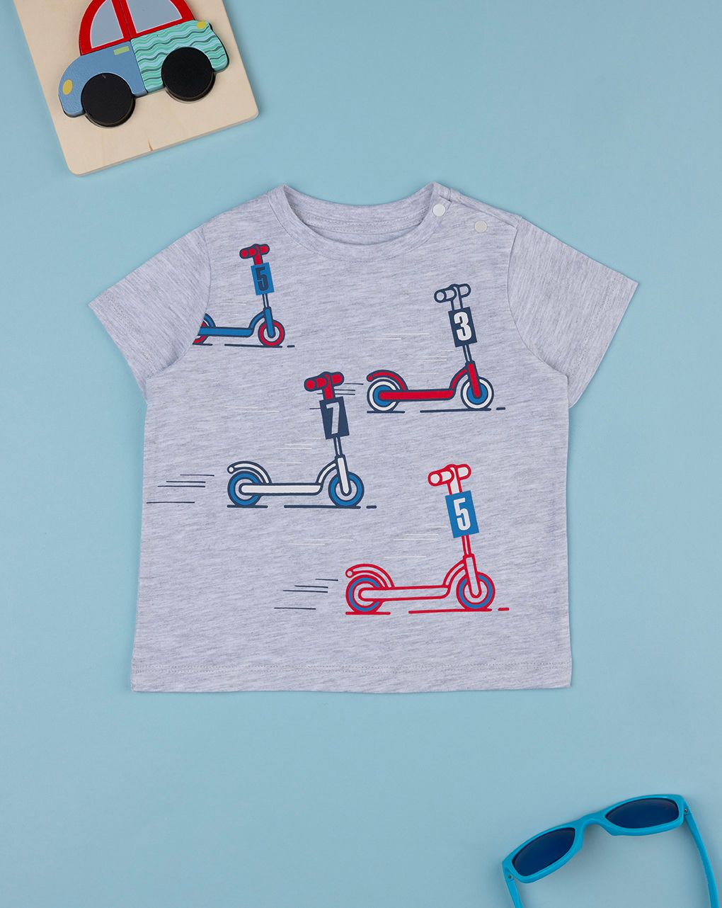 T-shirt bimbo grigia