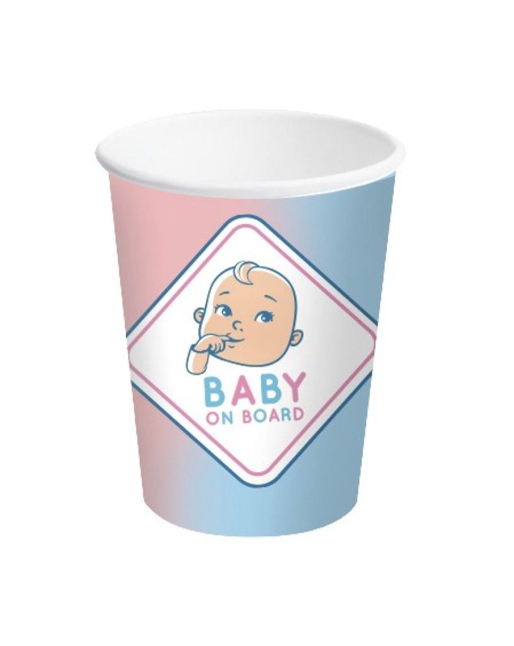Bicchiere carta 250 ml - 8 pezzi - baby gender reveal
