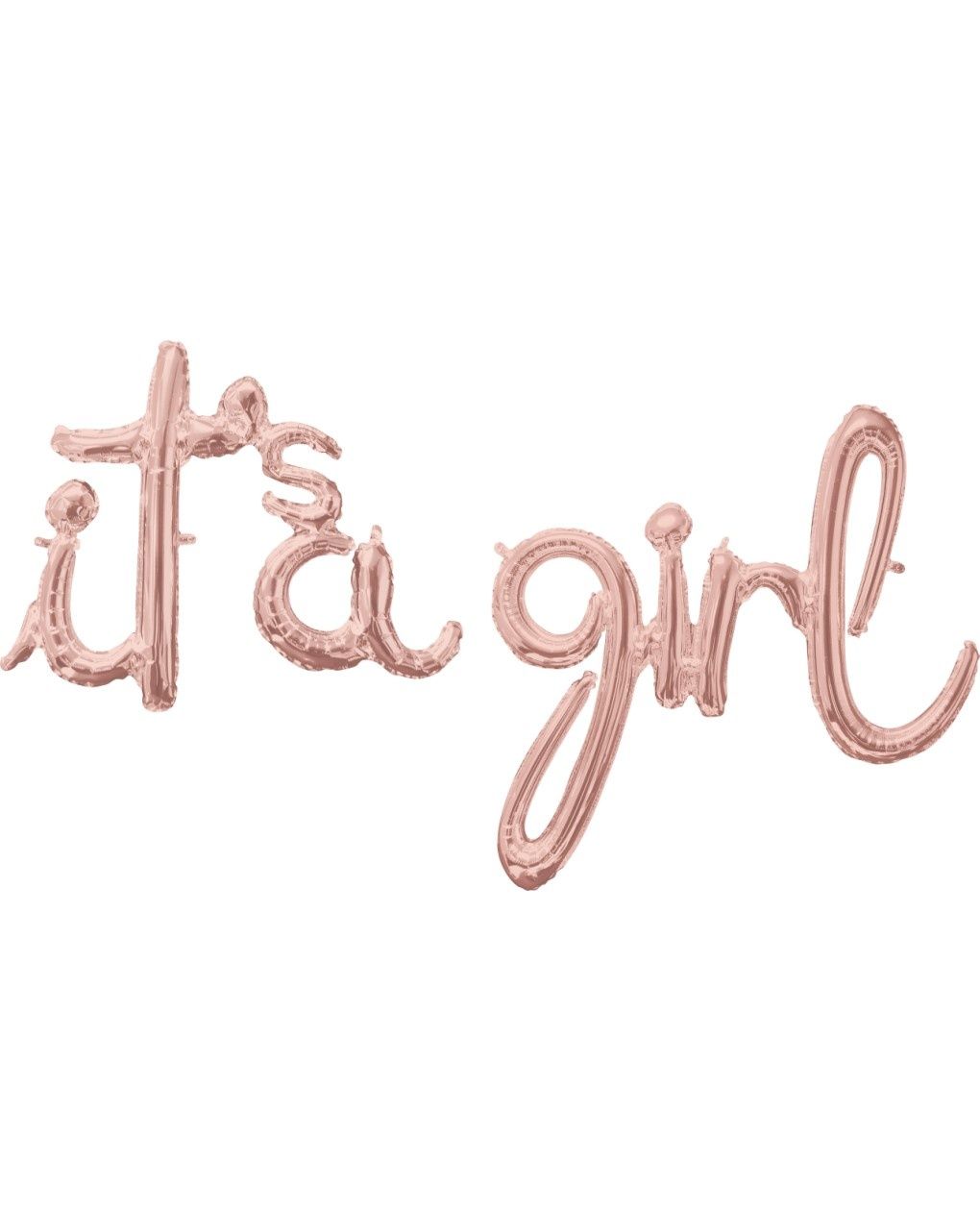 Pallone scritta - it's a girl - rosa gold ad aria