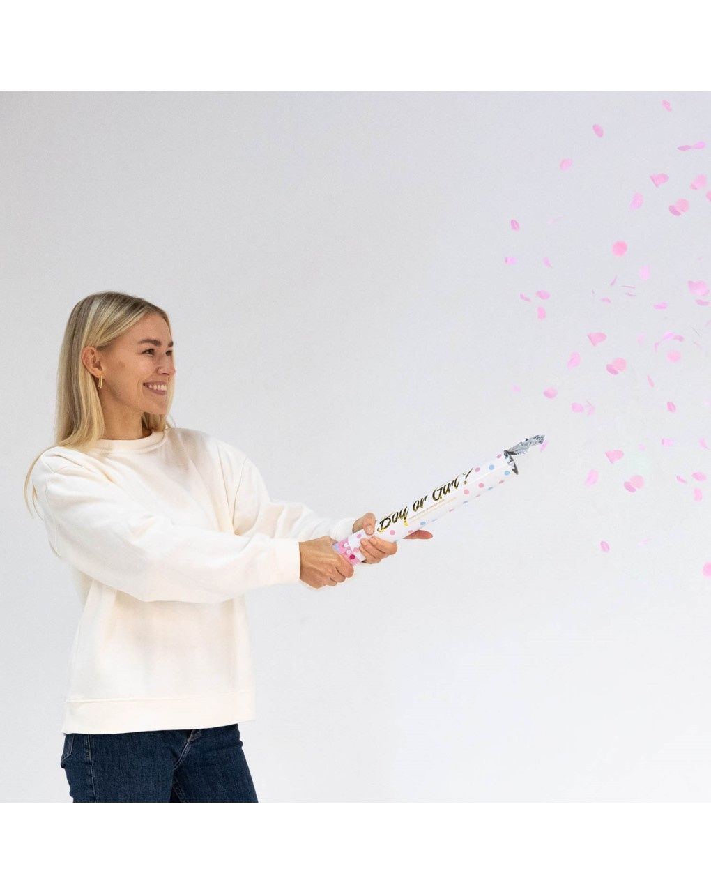 Spara coriandoli 40 cm - gender reveal - girl