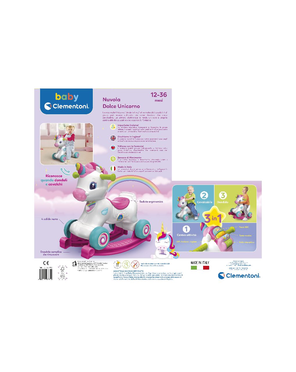 Nuvola dolce unicorno - 12m+ - baby clementoni